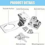 Litensh Keyed Hasp Lock Right Angle 90 Degrees Lock Hasp Twist Knob Keyed Locking Hasp Shed Locks Door Clasp Door Bolt Latch Buckle Hasp with Padlock Keys for Cupboard (Silver Right Angle 3 Inch) - Image 5