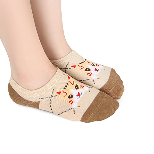 Image of Benefeet Sox Funny No Show Socks Womens Girls Fun Animals Novelty Low Cut Socks Cute Crazy Sock Non Slip Christmas Gifts