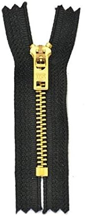 4" - 11" Jean Zippers ~ YKK #5 Jeans ~ Brass By Each (Select Length/color) (Length 7 inches, Black)
