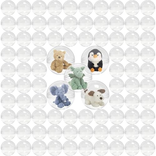 250 Pcs Gumball Vending Machine Capsules Empty Round Capsules Clear Plastic Small Toy Containers Capsule Fillable Balls for Birthday Gifts DIY Craft Supplies Prizes Party Favors(1.1 Inch)