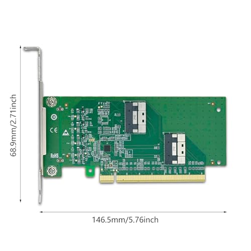 Adaptador PCIe X16 a SlimSAS SFF 8654 8i de alta computación interna 6