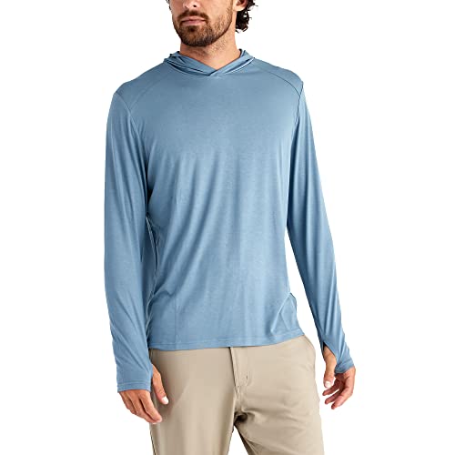 Free Fly Men's Bamboo Shade Hoodie - Quick Dry, Breathable Performance Outdoor Shirt With Sun Protection Upf 50+ - Stormy Sea, Medium #TOP3