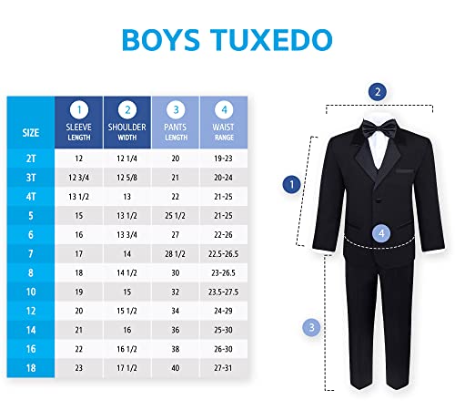 Boy's 5-Piece Tuxedo Set – Black, 10 #TOP4