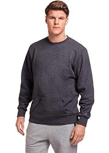 Russell Athletic Men's Cotton Rich Fleece Sweatshirt, Charcoal Grey Heather, M