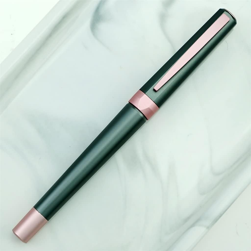 ASXDCP メタル万年筆 ブラック 細字 0.5mm ボックス付き ピンク ライティングインクペン オフィス ビジネス用