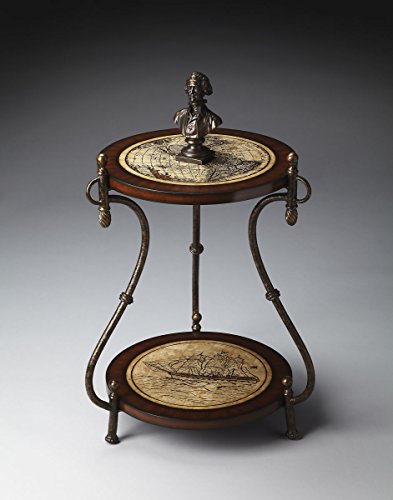 Butler Specialty Heritage Round Fossil Stone Map Accent Table