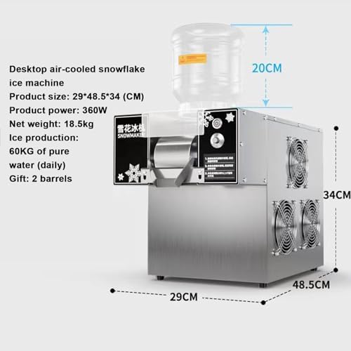 Commercial Ice Shaver Machine - High Efficiency 120Kg Output for Snow Cones and Shaved Ice,Ideal for Ice Cream Shops and Snack Bars,60Kg