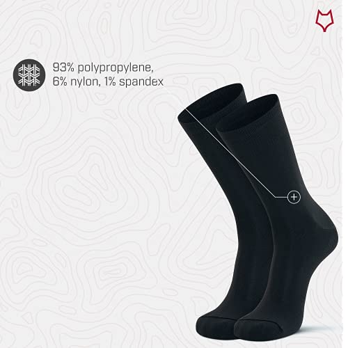 Foxriver Mens Auras Ultra-Lightweight Liner Crew Socks Wick Dry Alturas 4478, Black, Medium Us #TOP3