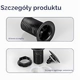 Uniwersalny zestaw odpływowy Pop Up, zestaw odpływowy bez przelewu, do umywalki i umywalki, matowa czarna powierzchnia, pasuje do wszystkich standardowych umywalek i zlewozmywaków