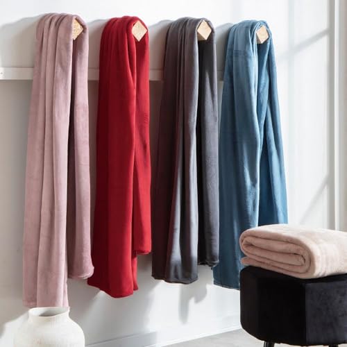 Cobertor Manta Casal King Home Design Corttex Original Antialérgico Lisa Macia Inverno Soft (Bege)