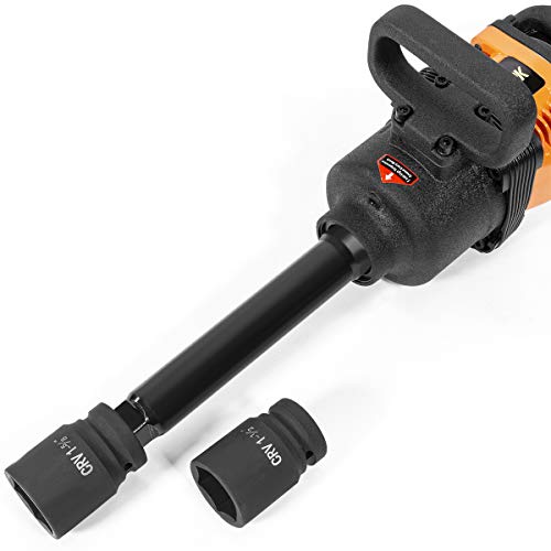 Stark USA 1" inch Heavy Duty Air Impact Wrench Gun Long Shank Pneumatic Truck (38mm & 41mm Socket) Impact Gun Heavy Duty Repairs and Maintenance with Carrying Case by Stark USA - Image 4