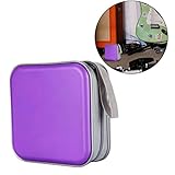 CD Holder CD Case Wallet DVD Binder DVD Organizer Storage Bag Album Hard Plastic 40 Capacity Portable Purple Storage Bag - Image 4