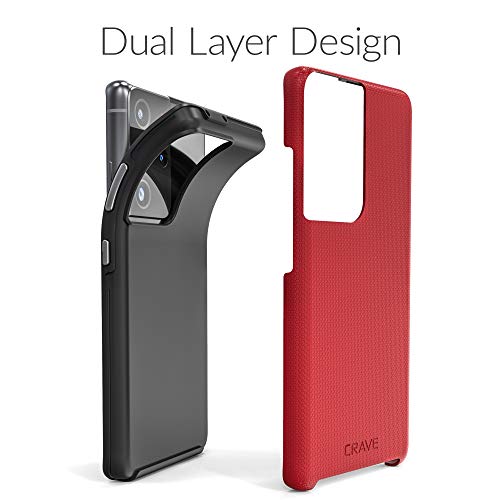 Image of Crave for Galaxy S21 Ultra Case, Shockproof Protection Dual Layer Case for Samsung Galaxy S21 Ultra 5G (6.8 inch) - Red