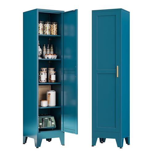 Reviews de Armarios altos disponible en línea. 48 Bevivog - clóset de almacenamiento de baño, armarios de metal altos y estrechos con una puerta, almacenamiento de toallas de clóset de lino alto, clóset de metal delgado para...