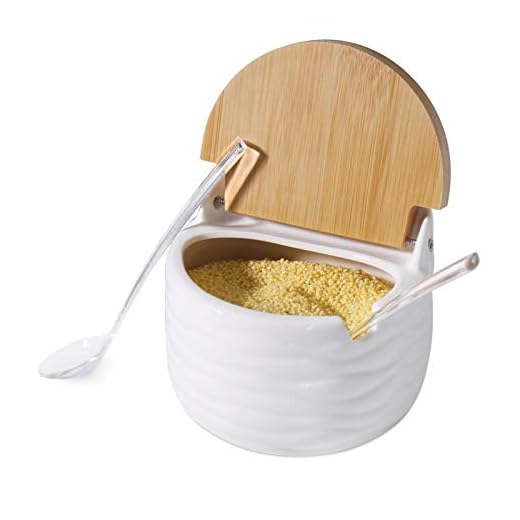 77L Sugar Bowl with Lid and Spoon, 8.11 FL OZ (240 ML) Ceramic Sugar Bowl for Home and Kitchen, White Sugar Dispenser Serving for Sugar, Salt, Spice and More