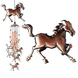 Horse Gifts for Women Copper Horse Wind Chimes Gift for Women Pony Wind Chime Outdoor Garden Decor Garden Pony Gift for Mother Outdoor Mom Gift Patio Yard Decor Grandma Gift Women Gift