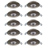 EGLO LED 8er-Set Einbaustrahler Zujar, Deckenstrahler schwenkbar, Einbauspots aus Kunststoff in Silber, Deckenspots warmweiß, Ø 9 cm