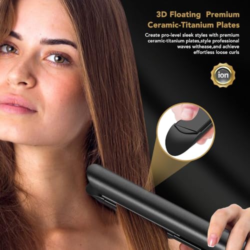 Plancha para cabello 2 en 1 TEXOVYRAX negra miniatura 4