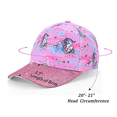 Girls Glitter Baseball Cap Criss Cross Ponytail Hat Adjustable High Messy Bun Ponycap Kids Trucker Hat #TOP3