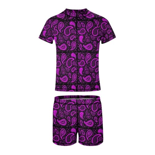 Paisley PurpleChildren's Swimsuits Boys Two Piece Suit7-9Y（120cm）2