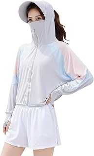 Alexvyan Size-L Women's UV Protection Jacket, Lightweight Summer Sun Screen Hoodie with Visor, UPF 50+ Protection for Outd... Price In India