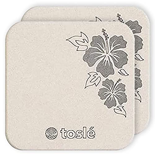 トスレ 北海道 珪藻土 コースター 日本製 ノンアスベスト スクエアハワイアン2枚組 95×95×6mm