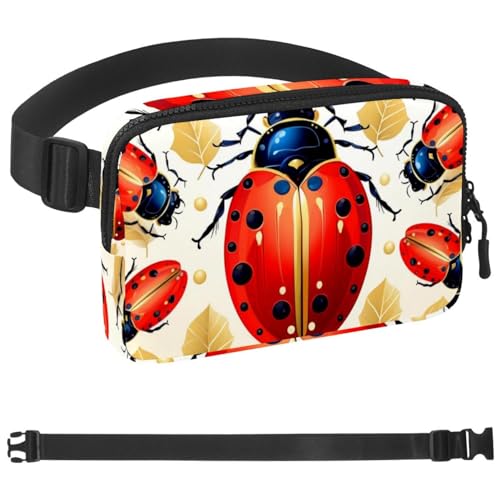 Riñonera de mariquita para correr y bolsa de cintura deportiva unisex ajustable