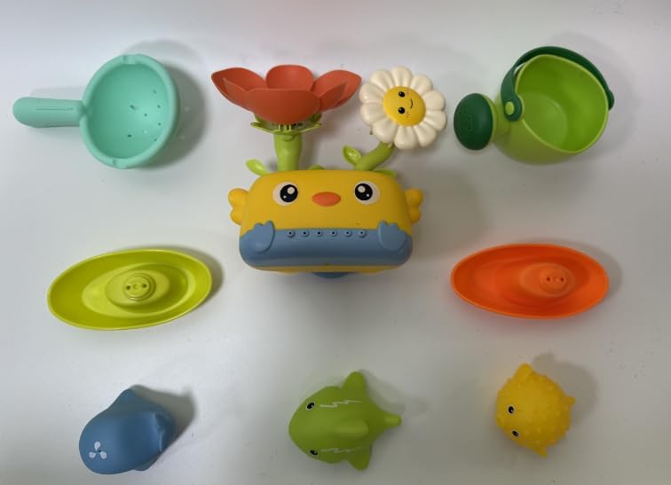 Bath Toys for Kids Ages 1-3, Mold Free Bath Toys Toddlers 2-4 with Floating Boats and Baby Watering Can, Tub Water Toys for Toddlers 1-3 with Storage Bags