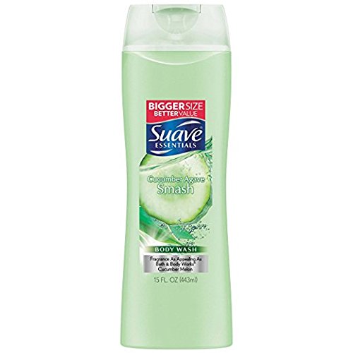 Suave Essentials Body Wash, Cucumber Agave Smash 15 oz Package of 3 bottles