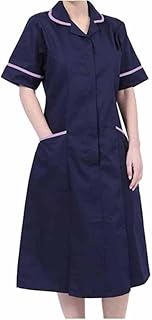 Vestido de mujer para enfermera, uniforme de enfermera, vestido de terapeuta dental, disponible en colores azul marino, azul real, cielo, blanco, rango de tallas: 6-30