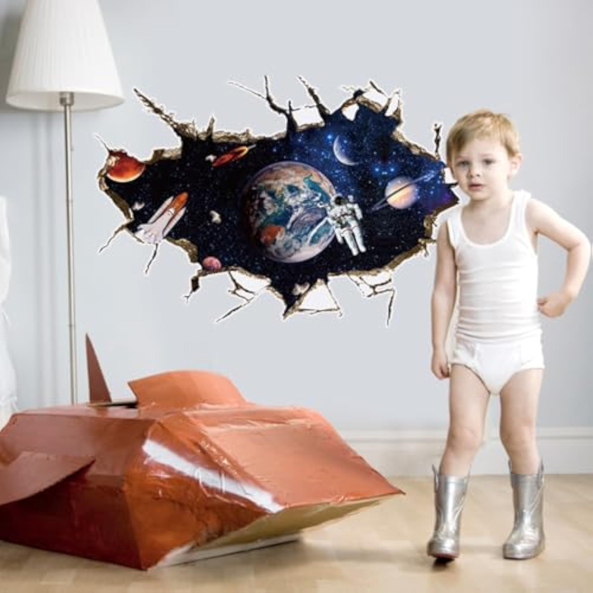 3D Outer Space Astronauts Wall Sticker for Home