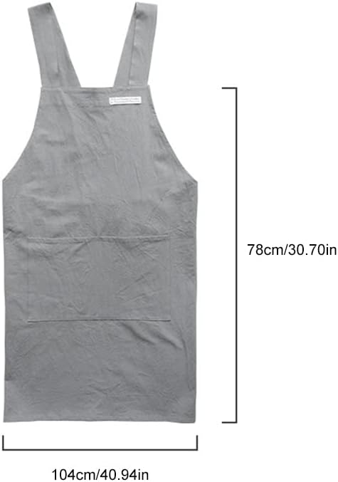 [Yicdfur] エプロン 女性用 X型 肩掛け かぶるだけ ワンピースエプロン 大容量ポケット 純綿 和風 かぶり かわいい おしゃれ シンプル 作業用 保育士 ガーデニング 雑貨 花屋 (ピンク)
