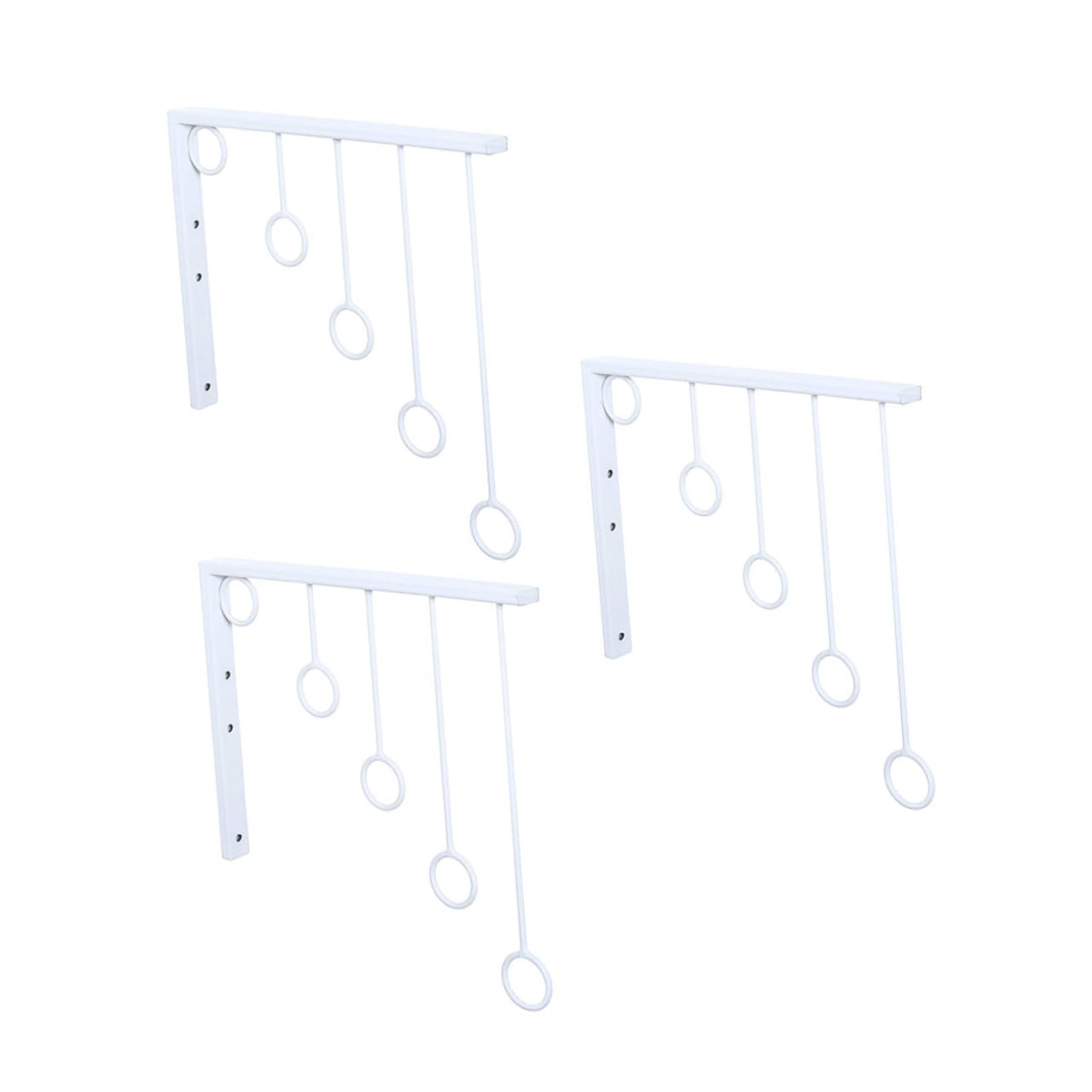Garneck Heavy Duty 5-ring Wall Mount Clothing Rack Non-slip Hangers Fashionable Stylish 1 Set of 3pcs for Home Organization