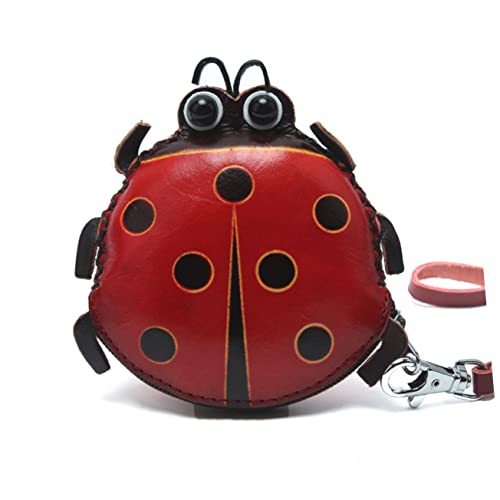 Ladybug Coin Purse - Animal Change Pouch, Cartoon Credit Card Holder, Leather Coin Pouch Wristlet Wallet, Cute Ladybug Pouch2