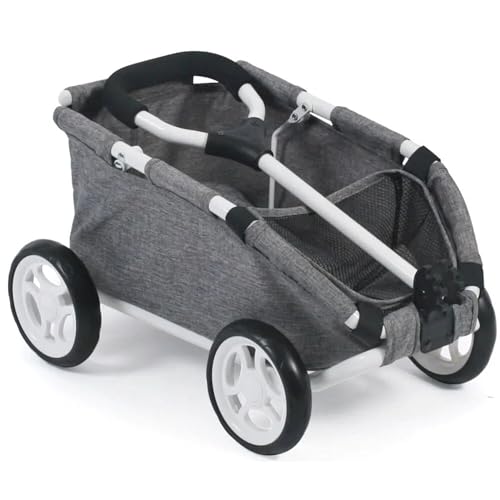 Bayer Chic 2000 660 76 Ziehwagen Skipper, Kleiner Bollerwagen für Teddys und Puppen, Jeans grau, 46 x 30 x 29 cm