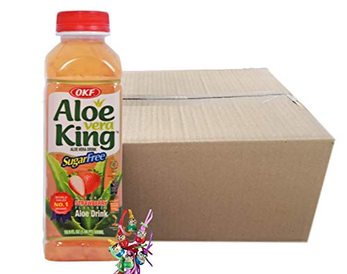 20er Pack - [ 20x 500ml ] OKF SUGAR FREE Aloe Vera King Getrnk ERDBEER  Geschmack/Aloe Vera Drink inkl. 20x0,25 Einwegpfand + ein kleiner  Glcksanhnger gratis : Amazon.de: Lebensmittel & Getrnke