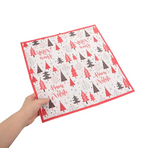 Servilletas de Papel Navidad con diseño de árbol y 100 unidades rojas 4