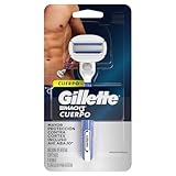 GILLETTE Mach3 Cuerpo, Rastrillo para Afeitar Reutilizable, 1 Mango + 1 Cartucho con Barras de Gel Humectantes, Depilación...