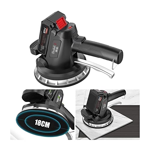 Piastrellista, Strumento di Installazione a Vibrazione - Martello per piastrellista in Gomma - capacità di carico della Ventosa 320 kg (Due batterie al Litio)