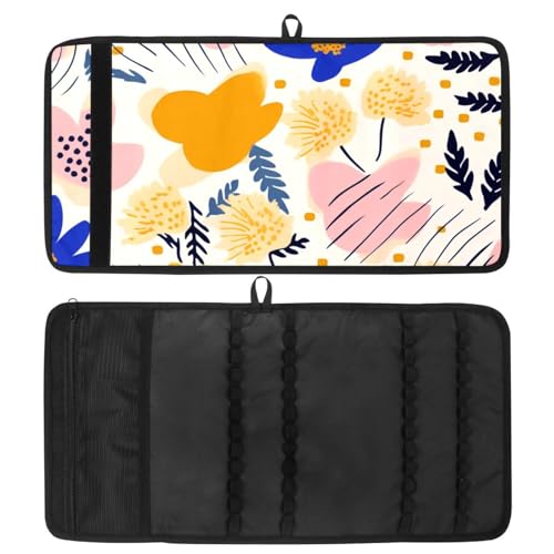 Astuccio estetico Sacchetto di matita Modello di fiore vettoriale Scatola di giallo