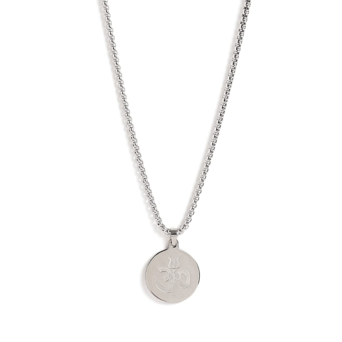 AUM OM Pendant Necklace for Men/Boys: Stainless Steel OM Mahadev Damroo Pendant Necklace for Man/Boys-image-23