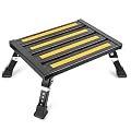 Nilight RV Steps Folding Aluminum Step Stool Heavy Duty Camper Steps, 16.5"x12" Surface, 4 Levels Adjustable Height Portable Platform Step Anti-Slip Rubber Feet Supports Up to 500lbs for Camper,Black