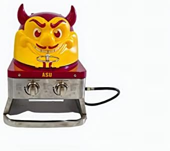 Arizona State University Sun Devil Portable Propane Gas Grill, 16,000 BTU Tabletop Barbecue with 2 Burners, Dual Temp Control for Tailgating, RV, Backyard BBQ, and Camping