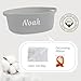 Artiglow Personalized Gift Basket, Includes Gifting Bag and Ribbon, Embroided Cotton Rope Diaper Caddy with Name, Babies Decorative Room Storage for Baby Shower Nursery Bedroom Bathroom, Grey