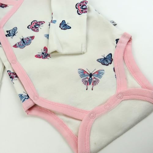 Image of HonestBaby Baby 3-Pack Organic Cotton Long Sleeve Side-snap Kimono Bodysuits