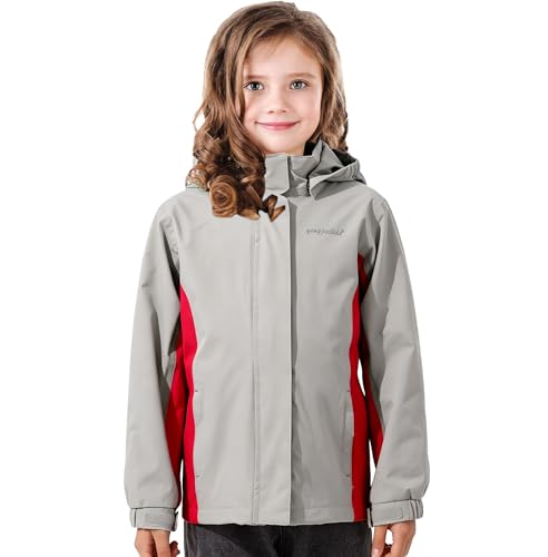 Image of Girls Boys Rain Jackets, Lightweight Waterproof Kids Rain Coats with Hood Windbreakers for Kids