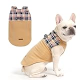 EXPAWLORER Fleece Dog Sweater - Classic Plaid Dog Jacket, Winter Coat Vest with 2 D-Rings for Leash, Pet Cold Weather Clothes, Sweatershirt for Boys or Girls
