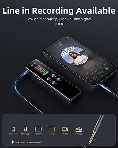Mechen 64Gb Digital Voice Recorder Dictaphone, Voice Activated, With Playback For Conferences Meetings Speeches, Pocket Recorder Password Line, Usb C, 1536Kbps, Ab Repeat (64Gb) #TOP4