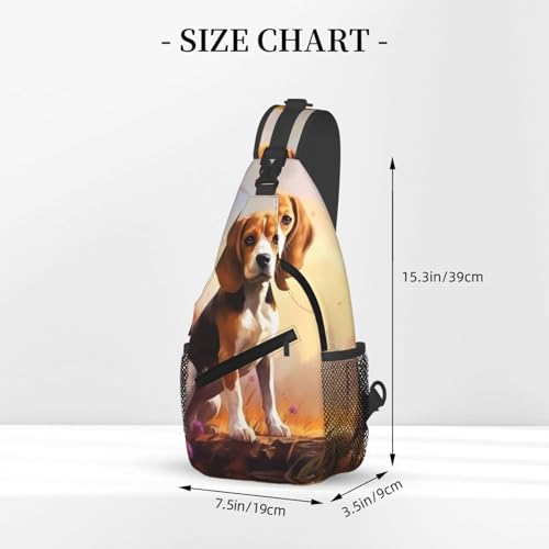 Nerdy Beagle Pattern Crossbody Bag - Lightweight Casual Travel Shoulder Bag2