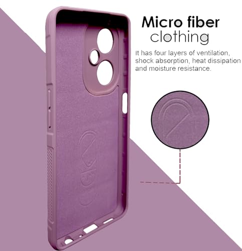 Image of A rtistque Liquid Silicone Stripes Back Cover Case for Oneplus Nord CE 3 Lite 5G | with Camera Protection | with Inner Fabric | Anti Slip Grip | AirBag Case - Purple